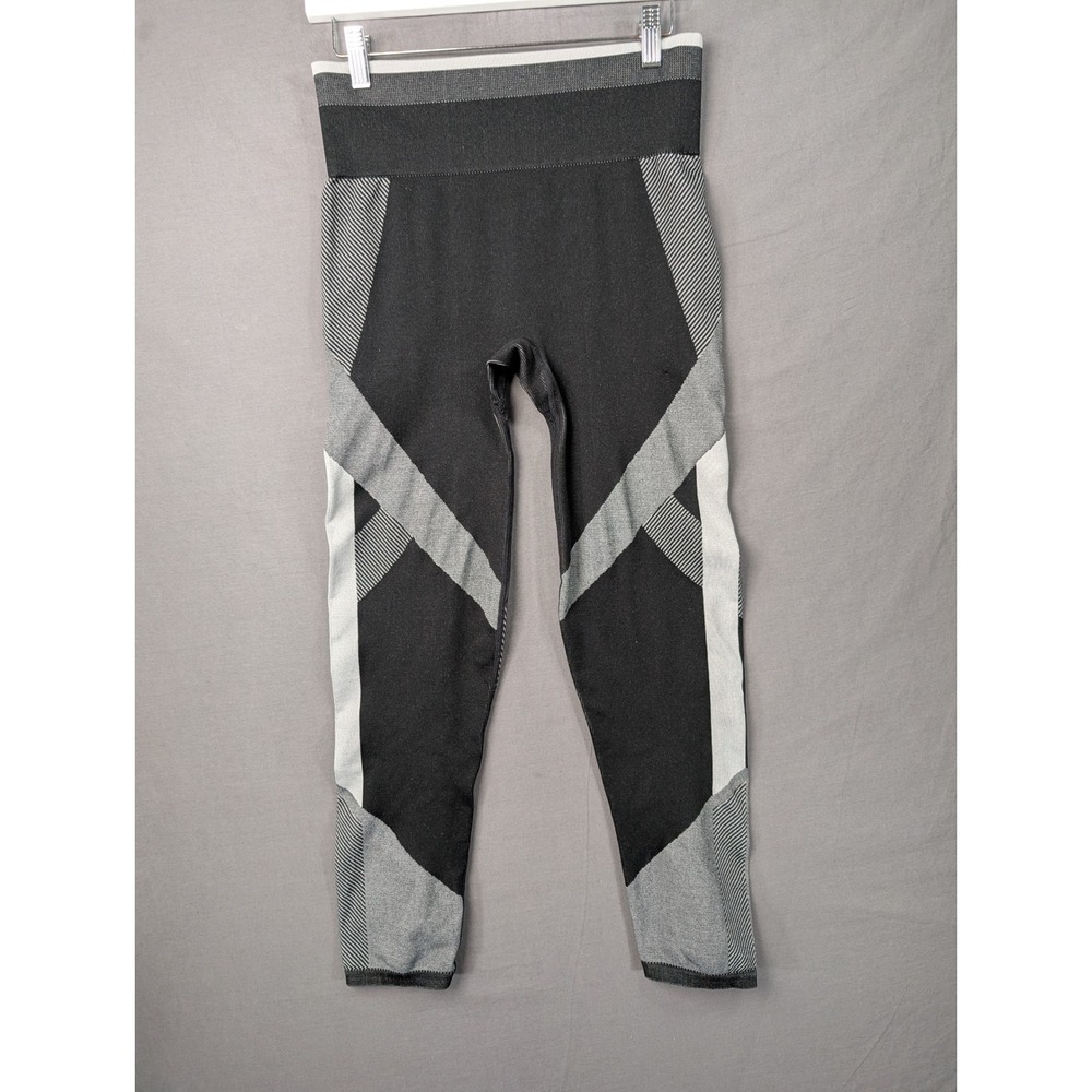 PINK Victoria's Secret Cool & Comfy Colorblock Seamless Leggings Black Gray L